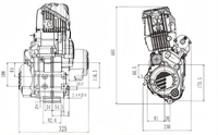 Nouvel ensemble moteur de moto monocylindre 4 temps 190cc refroidi par eau de Chine avec allumage CDI et démarrage électrique/à manivelle