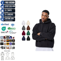 Sweat à capuche oversize 100 % coton pour homme avec poignets et ourlet côtelés, couleur unie, manches longues – Fabricant de vêtements