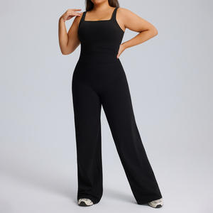 New Plus Size Reversible 2-Piece Fitness Yoga Set Breathable Quick Dry Shockproof Sports <b>Halter</b> Tank <b>Top</b> Square <b>Neck</b> Front Solid - Product Image 4