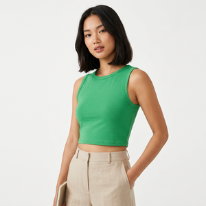 Tank <b>Top</b> Women Short Sleeve 100% Cotton Eco-Friendly Breathable Summer Vest OEM Bulk Wholesale Streetwear Casual Fashion - Product Image 1