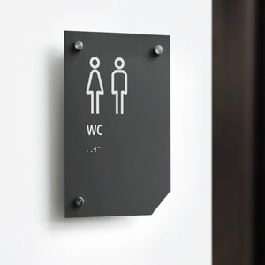 Plaques de porte personnalisées en acier inoxydable pour toilettes, panneaux de salle de bain d'hôtel, autocollants de signalisation pour toilettes femmes et hommes - Product Image 2
