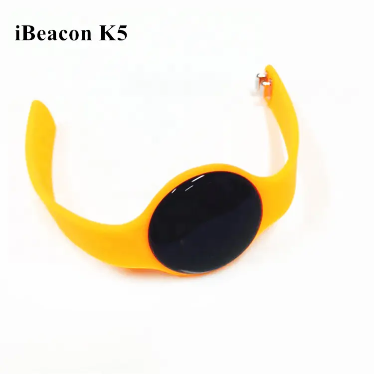 Hot selling smallest 5.0 ble beacon with temperature and silicone wristband from KKM