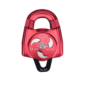 Di alta qualità scalata in alluminio doppio puleggia con piastra di salvataggio puleggia 36kN rosso puleggia singola puleggia doppia - Product Image 1