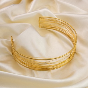 Open 18k Gold Plated Stainless Steel Collar Bracelet for Women <b>Light</b> Luxury High-End Fashion Cuff Jewelry for Summer - Product Image 4