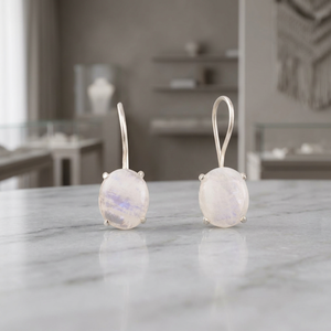 Niharika Gems 925 Sterling Silver <b>Earrings</b> With Rainbow Moonstone Work <b>Earring</b> For Women And <b>Girls</b> Wear In Party's - Product Image 6