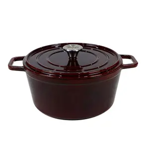 Set Peralatan Dapur Amerika Grosir, Panci Masak Enamel Le Oven Belanda Cor Besi Enamel Casserole