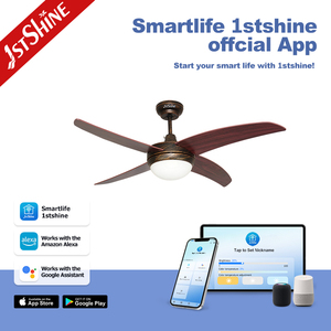 1stshine Style rétro 48 pouces lame MDF 6 vitesses télécommande DC Led ventilateur de plafond avec lumière - Product Image 6