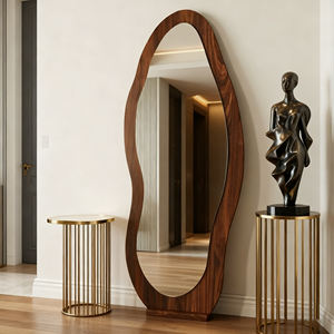 Зеркало напольное в полный рост в форме зеркала для примерки, цвет глубокий орех, настенное, для спальни, прямые поставки с завода - Product Image 5