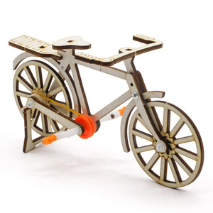 Kit de bricolaje de modelo de bicicleta de madera con transmisión por correa, juguete educativo científico para niños de 4 a 6 años - Product Image 1