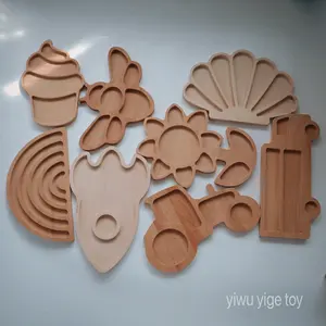 Kunden spezifisches Logo Holz sensorische Tablett Aktivität Set Board Sortierung Vorschule Kleinkinder Spielzeug Geschenk Waldorf Holz spielzeug