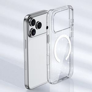 Coque de téléphone en TPU souple + PC avec texture anti-jaunissement ultra-mince, magnétique, scintillante et anti-traces de doigts pour iPhone 17 Pro - Product Image 1