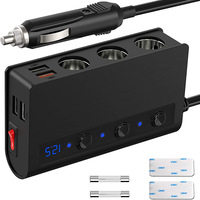 180W 4 USB Prise de chargeur de voiture QC3.0 Charge rapide Adaptateur de sortie répartiteur 12V/24V
