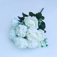 PT-P12001 Künstlicher Blumenstrauß Hochwertiger 12-Köpfiger Vintage Seidenblumenstrauß für Partys und Hochzeiten