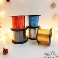 Ruban en PP solide personnalisé, rouleau de 150 m, pour emballages cadeaux floraux, mariage, ballons, Noël, festivals, Halloween, anniversaires