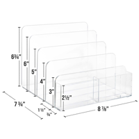 Organisateur de fichiers en acrylique à 4 sections, organisateur de bureau transparent et accessoires, porte-documents robuste, classeur