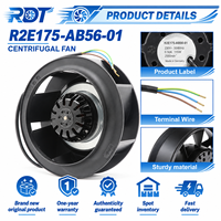 Ventilateur centrifuge AC 230V 50Hz 53W 2300RPM 175mm 0.33A IP20 R2S175-AB56-01 à roulement à billes pour unité de traitement d'air HVAC et ventilation d'extraction