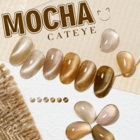 Vernis Gel Pailleté Effet Œil de Chat Couleur Café Mocha – Collection Couleurs Œil de Chat Non Toxique pour Soin des Ongles en Salon et Marque Privée
