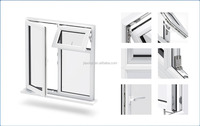 Marco de aluminio con rotura de puente térmico de diseño moderno, puertas de ventanas abatibles abiertas con doble acristalamiento para apartamento, calificado Energy Star