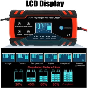 Chargeur de batterie au plomb 12V 24V <span class=keywords><strong>Moto</strong></span> Camion Tondeuse à gazon Bateau Marine 12V 24V 8A Chargeur de batterie de voiture automatique Maintien - Product Image 3