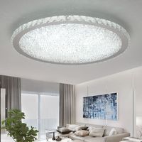 Plafonnier LED en cristal moderne de luxe avec télécommande pour salon, chambre à coucher, hall, indice de protection IP65, design rond simple