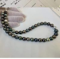 Collier de perles noires de Tahiti naturelles de qualité supérieure, bijoux en perles cultivées, cadeau