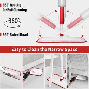New Custom Logo Portable Detachable 360 Rotary Floor <b>Cleaning</b> Tools Hand-free Spray Microfiber Flat <b>Mop</b> for Floor <b>Cleaning</b> - Product Image 4