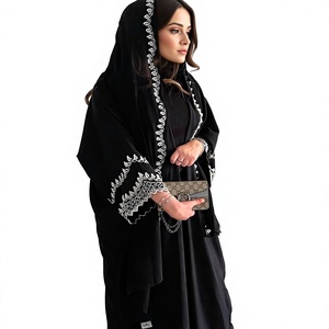 Nouvelle Abaya Islamique Traditionnelle Noire Magnifique de Dubaï 2026 pour Femmes, en Polyester, Modeste, Longue, à Manches Longues, pour l'Aïd - Product Image 1