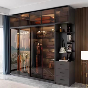 Placard de Chambre Haut de Gamme Luxe Design Moderne avec Lumière LED et Porte en Verre - Product Image 1
