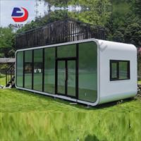 Conteneur maritime modifié de 20 pieds/40 pieds, villa modulaire, cabine mobile Apple, maison préfabriquée, bureau, hôtel, atelier moderne en acier de luxe
