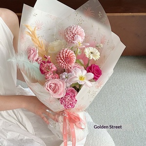 Papel Celofán Hua <span class=keywords><strong>Xino</strong></span> Sha - Papel de Envolver Flores OPP Impermeable, Moderno y Fresco, 57x57cm, Impreso con Tinta para Floristas y Ramos - Product Image 3