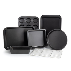 ชุดอุปกรณ์อบขนม 7 ชิ้น ทำจากเหล็กกล้าคาร์บอนเคลือบสารกันติด ประกอบด้วยถาดอบขนม พิมพ์เค้ก พิมพ์ขนมปัง ตะแกรงสำหรับวางขนม - Product Image 1