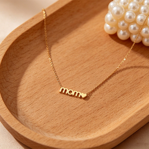Delicata Collana in Oro MOM con <span class=keywords><strong>Cuore</strong></span>, Regalo Personalizzato per la Festa <span class=keywords><strong>della</strong></span> <span class=keywords><strong>Mamma</strong></span>, Gioielli alla Moda per <span class=keywords><strong>Mamma</strong></span> - Product Image 6