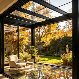 Véranda en aluminium et verre sur mesure, toit plat panoramique, véranda coulissante en verre pour jardin, villa résidentielle, cour arrière - Product Image 4