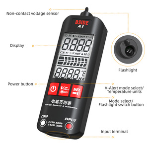 Bside A1 มัลติมิเตอร์แบบดิจิตอล LCD สมาร์ทโวลต์มิเตอร์ความแม่นยำสูง 0-500V เครื่องตรวจจับสายไฟ AC เครื่องทดสอบ AC - Product Image 1