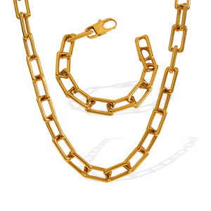 Fashion Chain <b>Bracelet</b> <b>Set</b> Zinc Alloy 18k Gold Plated Unisex Jewelry - Product Image 5