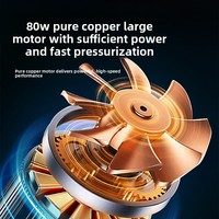 Gonfleur de pneus de voiture portable multifonctionnel avec écran numérique et éclairage, en ABS, rechargeable par USB