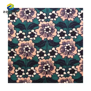 Factory 135gsm 100 % Cotton Slub Printed Jersey GOTS GRS Knitted Fabric Flower Printing dress clothing