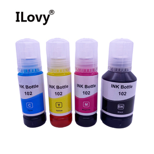 Kits de recharge d'encre à base de colorant 102 bouteilles compatibles pour <span class=keywords><strong>Epson</strong></span> ET2750 <span class=keywords><strong>ET</strong></span>-2750 ET3750 <span class=keywords><strong>ET</strong></span>-<span class=keywords><strong>3750</strong></span> <span class=keywords><strong>imprimante</strong></span> à jet d'encre 4 couleurs 102 encre d'impression - Product Image 1