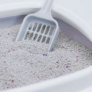 Bentonite de sodium écologique à agglomération rapide, 99 % sans poussière, hautement adsorbante, gris clair, en billes sphériques, parfum lavande, litière pour chat - Product Image 2