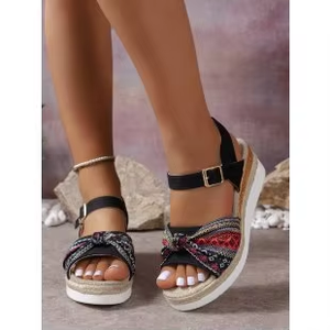 Summer New Large Size Bow One-line Casual Women's Sandals Platform Women - Product Image 6