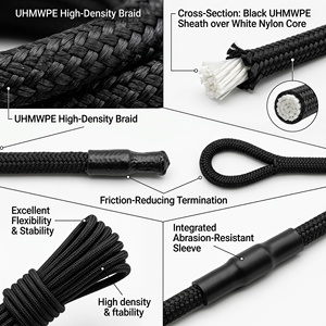 Cuerda de UHMWPE de doble trenzado con núcleo de nailon, Dyneema, alta resistencia, para remolque marino, 7 mm, para todas las estaciones, camuflaje - Product Image 2