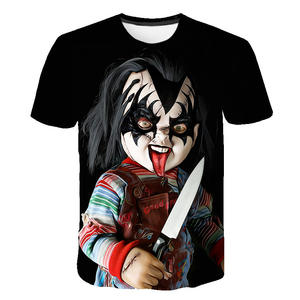 Men Graphic 3D Digital Printing T-<strong>Shirt</strong> Oversized Horror Movie Child's Play <strong>Chucky</strong> Pattern Casual 180 Grams Short Sleeve - Product Image 3