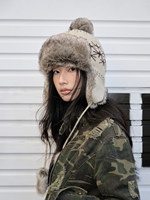 Gorro de Invierno para Mujer, Estilo Fair Isle, Tejido, Forrado de Felpa, Grueso, Cálido, con Protección para las Orejas, Tipo Ushanka