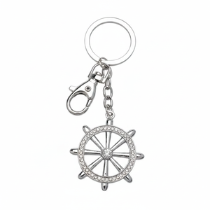 Portachiavi in Cristallo con Strass e Moschettone a Timone, Elegante Accessorio per Chiavi - Product Image 2