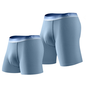 Venta al por mayor hombres Boxer corto largo hielo seda Nylon malla deporte gimnasio Fitness ropa interior Calzoncillos y boxeadores para hombres de alta calidad - Product Image 4