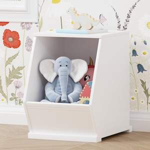 Organisateur de rangement pour jouets pour enfants, armoire de rangement empilable pour jouets, organisateur de jouets en bois, étagère à jouets blanche pour chambre à coucher, salon - Product Image 1