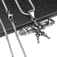 Collier d'haltérophilie, pendentif de Fitness, musculation, Gym, 2 couleurs, collier d'haltères, bijoux de Fitness, vente en gros, 2023