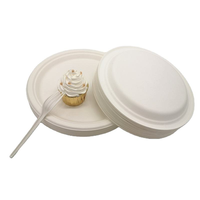 Assiettes rondes en canne à sucre sans PFAS, lot de 150, jetables, 6/7/9/10 pouces, vente en gros, assiettes biodégradables pour aliments et salades