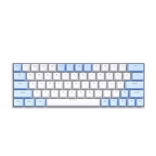For Mechanical Wired Hotswappable 60% Keyboard Blue Switch 62 Keys Customized Gaming Keyboard LED Light Laptop USB Type-C