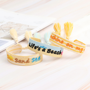 Soleil D'été Broderie Bracelet Sable Mer Plage Gland Tressé Corde Sunkissed Amitié Mode Chaîne Bracelets - Product Image 4